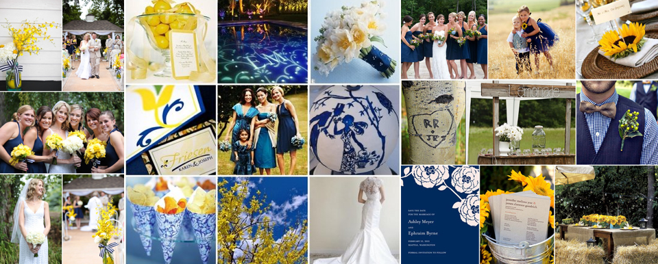 blue and yellow wedding ideas